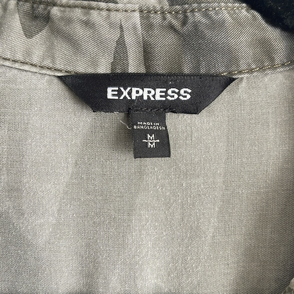 Express Army Print Button-Up - Picture 4 of 6